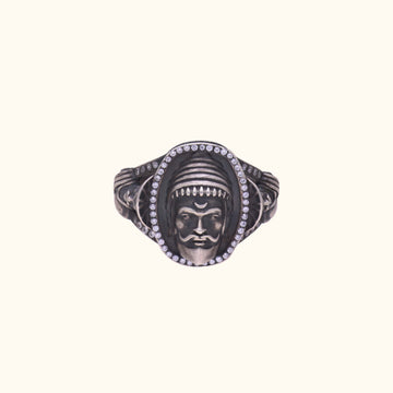 Antique Mens Silver  Ring of Shivaji Maharaj